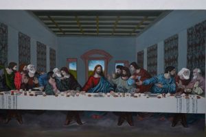 Voir le détail de cette oeuvre: peinture jesus christ la cène
